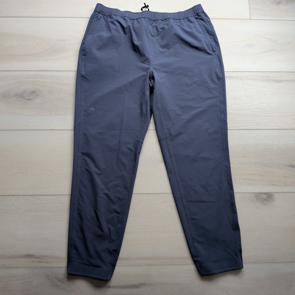Janji Transit Tech Pants Mens Large Gray Blue Running Joggers Zip Pockets